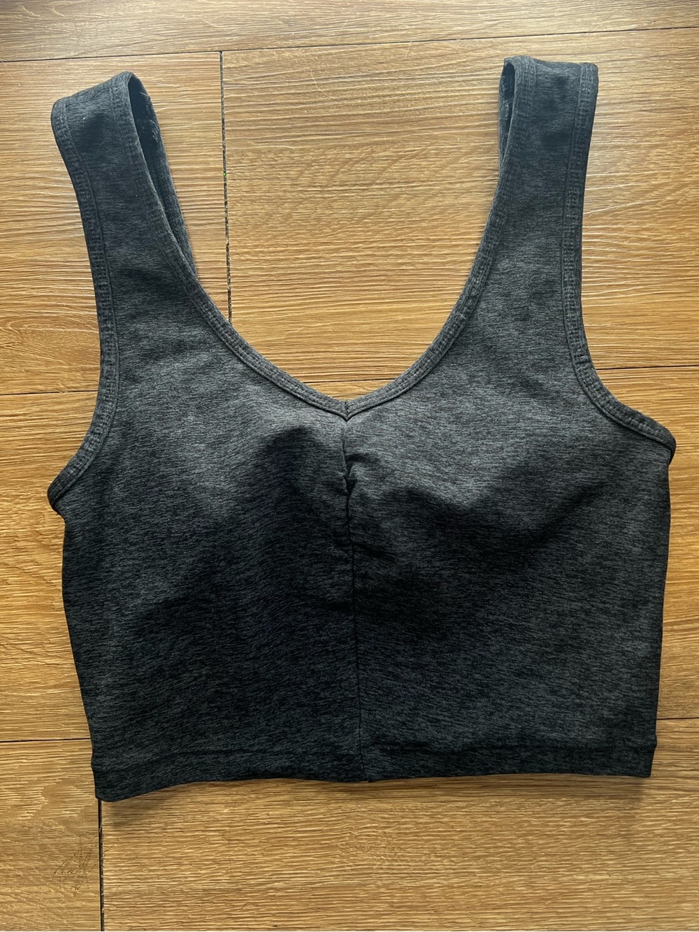 Zella Dark Charcoal V-Neck Crop Tank